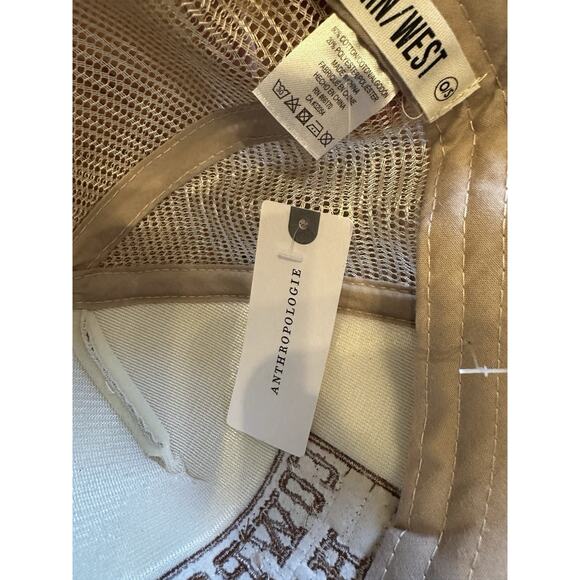 Anthropologie Baseball Hat Cowboy Trucker Hat Snapback New With Tags Crème - Picture 7 of 7